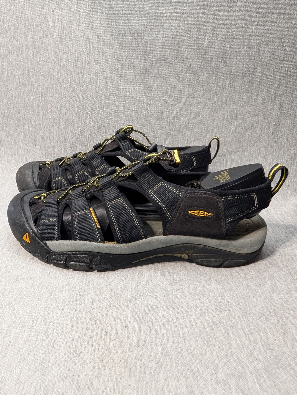 Keen Men's Black and Yellow Closed-Toe Sport Sandals